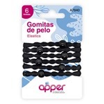 Apper Gomitas de Pelo Negras Reforzada (6 Unidades) #1