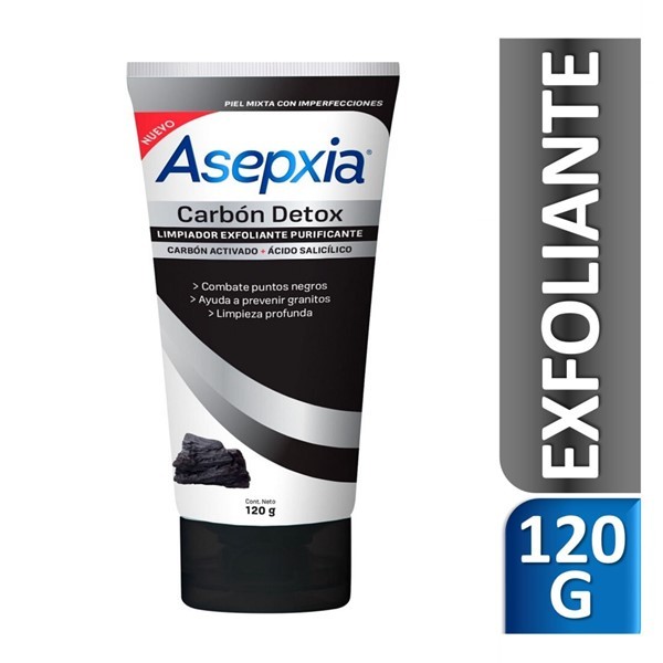 Asepxia Limpiador Exfoliante Purificante Carbon Detox 120 gr