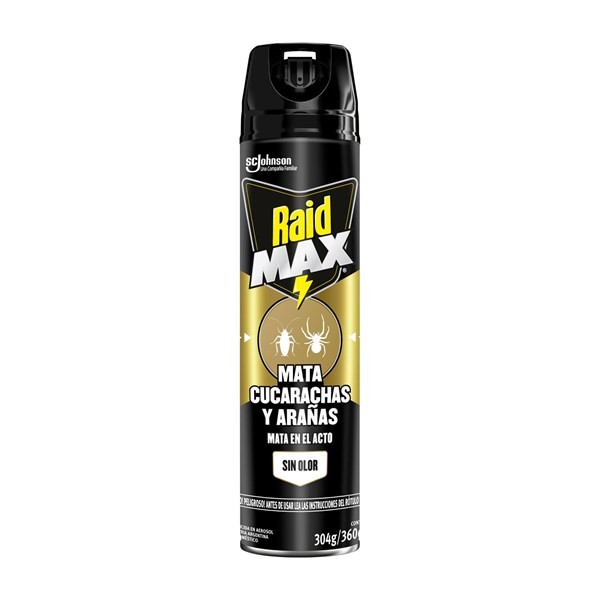 Mata Cucarachas Y Arañas Raid Max Sin Olor en Aerosol 360 cc. #1