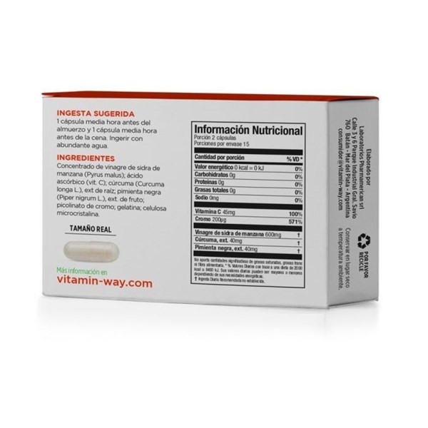 Vitamin Way Vinagre de Sidra de Manzana (30 Cápsulas) alt