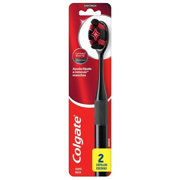 Cepillo Dental Colgate Luminous White Charcoal x 2 un #1