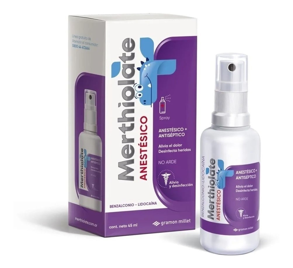 Merthiolate Anestésico Solución En Spray 45ml,