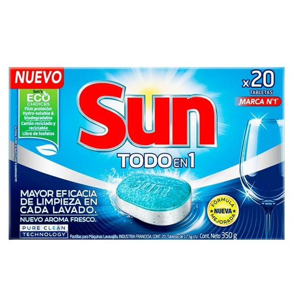 Tabletas Lavavajillas Sun Todo En 1 20 Unidades alt