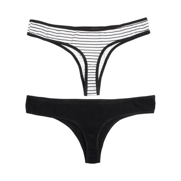 Bombacha Colaless Wav Rayada Y Negra x 2 un Talle S #1