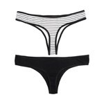 Bombacha Colaless Wav Rayada Y Negra x 2 un Talle S #1