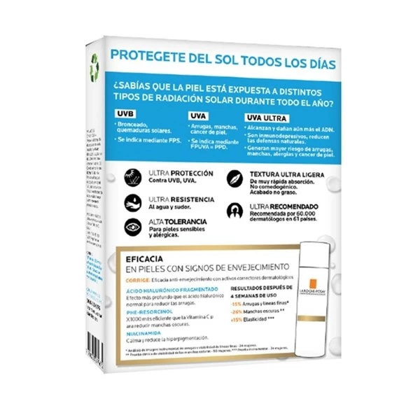 La Roche-Posay Protector Solar Roche-Posay Anthelios Age Correct Color Fps 50 x 50 ml + Serúm Hyalu B5 x 10 ml de Regalo alt