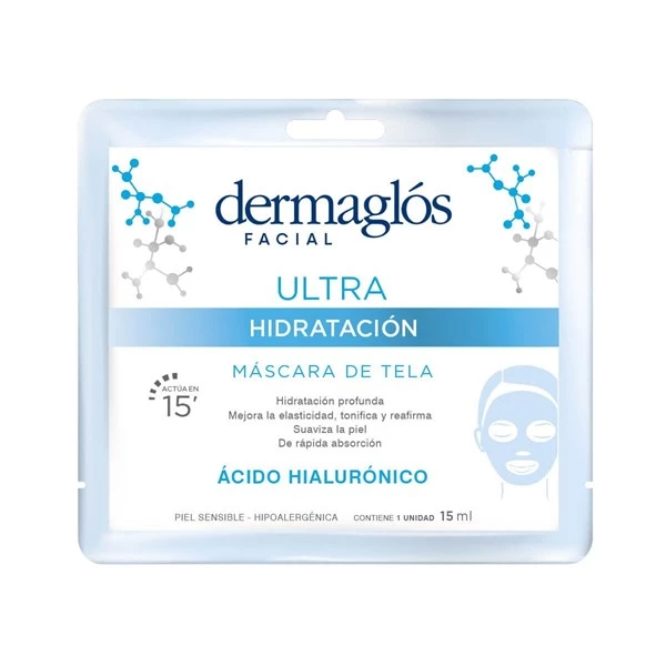 Dermaglós Máscara de Tela Ultra Hidratación 15 ml. 1 Unidad