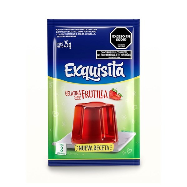 Exquisita Gelatina Light Exquista De Frutilla 25 G.