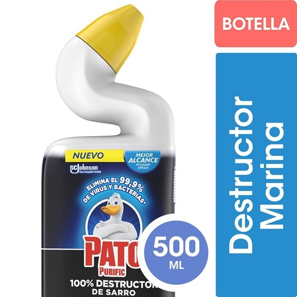 Limpiador Desinfectante Para Inodoro Pato Purific 100destructor De Sarro Marina 500ml #1