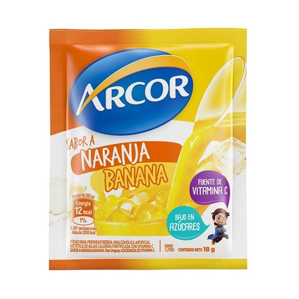 Jugo En Polvo Arcor Naranja Banana 18gr