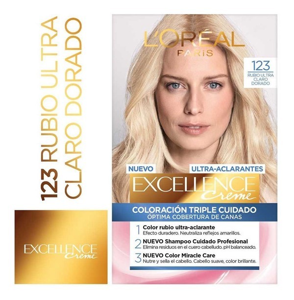Excellence Kit Coloracion 123 Rubio Ultra Claro Dorado #1