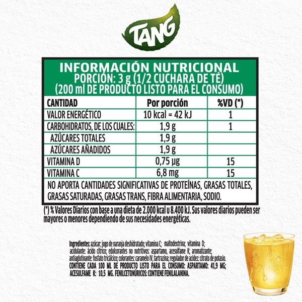 Jugo en Polvo Tang  Sabor Manzana 15 g alt