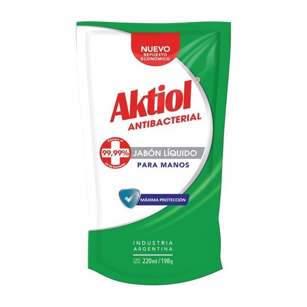 Jabón Líquido Antibacterial Aktiol Para Manos x 220 ml