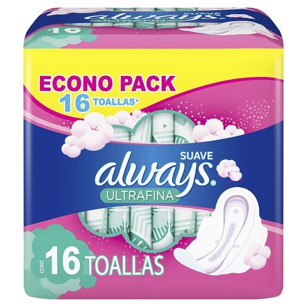 Always Toallitas Femeninas Suaves Ultrafinas (16 Unidades) alt