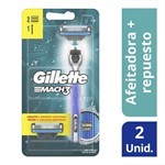 Gillette Kit Máquina Para Afeitar 3 mach Recargable + 2 Cartuchos #1