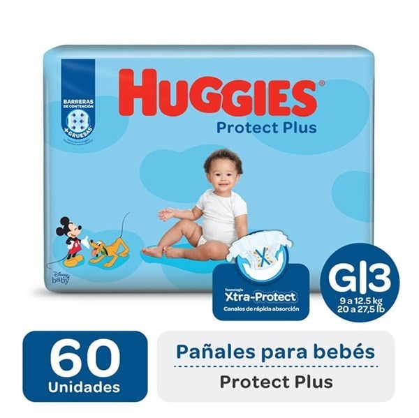 Huggies Pañales Protect Plus Talle g (60 Unidades)
