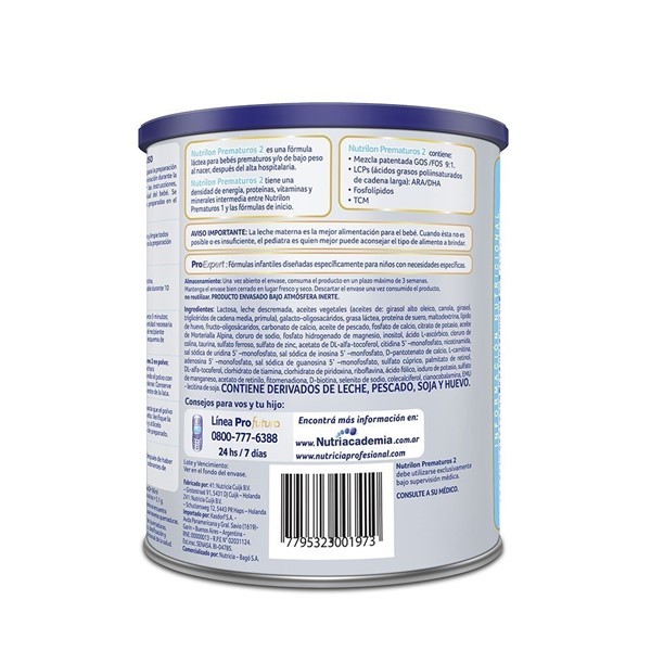 Nutrilon Fórmula Láctea Prematuros 2 400 grs alt