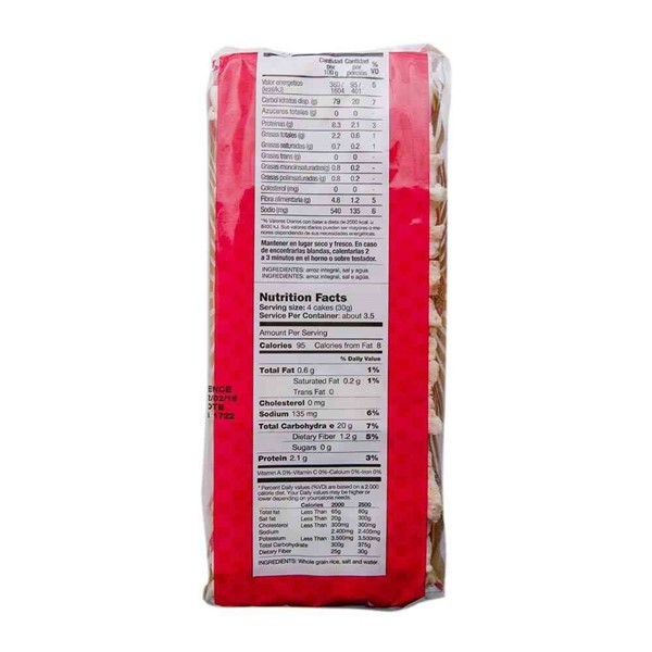Galletas Arrozen Integral Cuadradas Con Sal 110 Gr alt