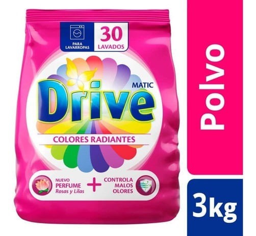 Drive Matic Colores Radiantes Jabón en Polvo 3 kg