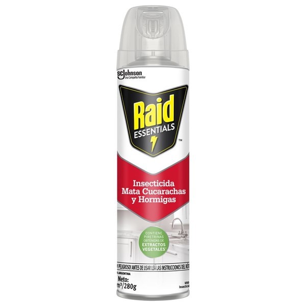 Insecticida Raid Essentials Mata Cucarachas Y Hormigas En Aerosol 280gr alt