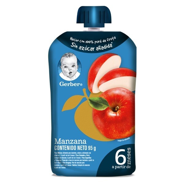 Gerber Papilla Pouch Manzana 95 grs #1