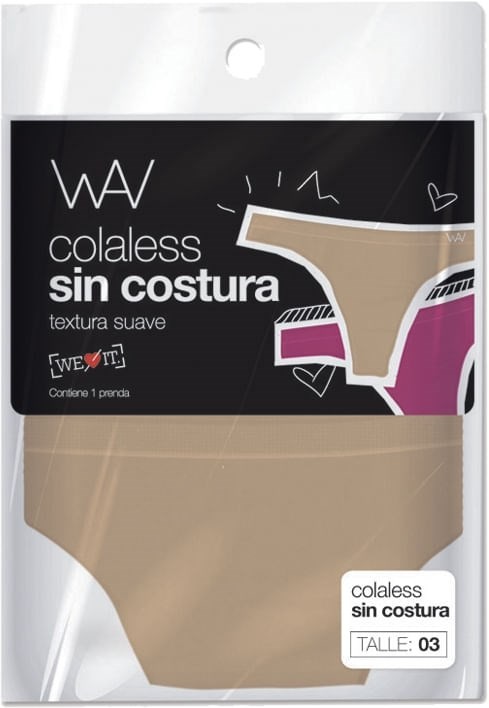 Bombacha Cola Less Wav Beige Talle 3