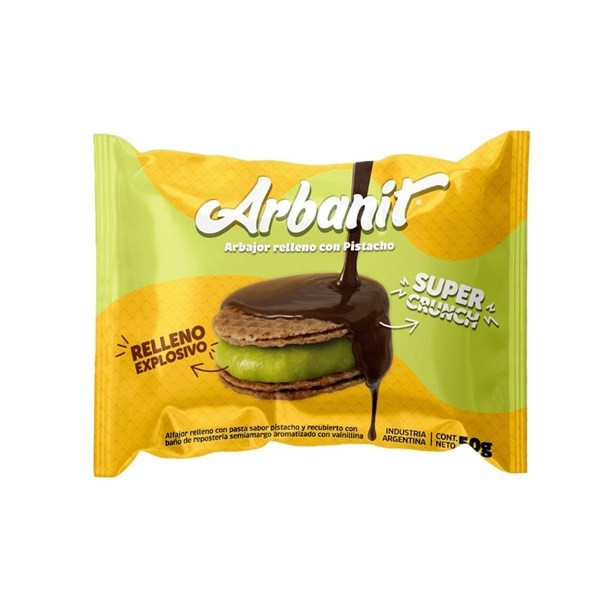 Alfajor Relleno Con Pasta de Pistacho x 50 grs Arbanit #1