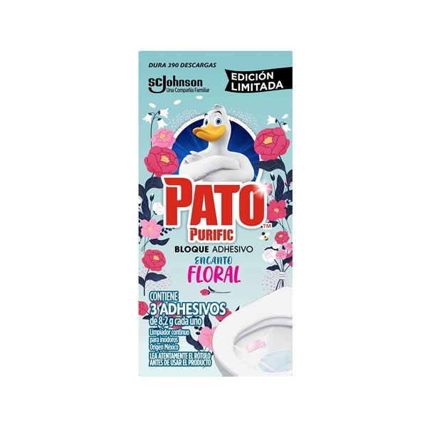 Bloque Adhesivo Para Inodoro Pato Purific Floral 24.6 Grs #1