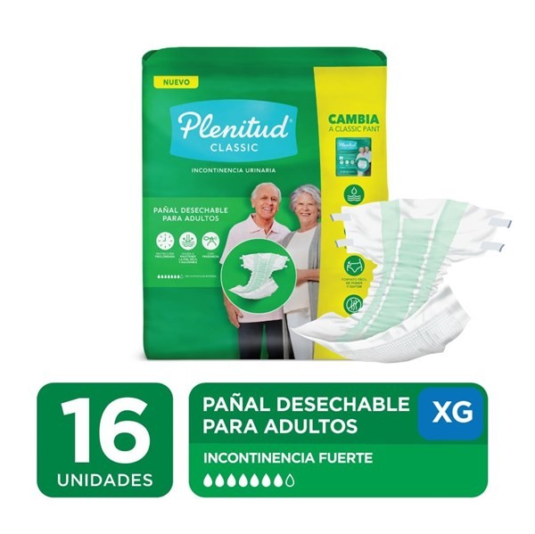 Pañal Plenitud Adultos Talle Xg Classic X 16 Uni #1