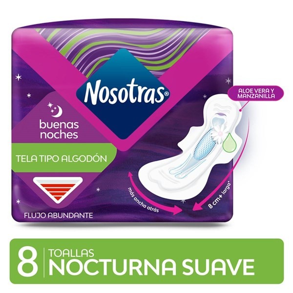 Nosotras Toalla Buenas Noches Tela Algodón (8 Unidades) #1