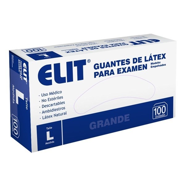 Elit Guantes de Látex para Exámen Talle Large / Grande 100 (Unidades) #1