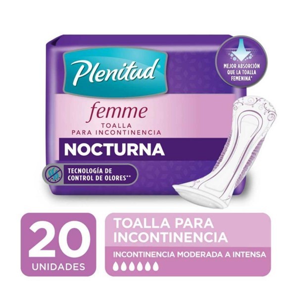 Toallas Para Incontinencia Plenitud Femme Nocturna x 20 un alt