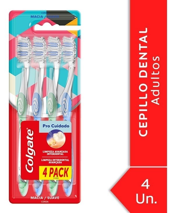 Colgate Cepillo Dental Pro Cuidado Suave Promo Pack (4 Unidades)
