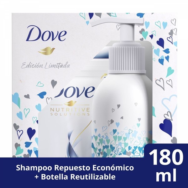 Dove Shampoo Reconstrucción Completa + Botella de Aluminio 180 ml #1