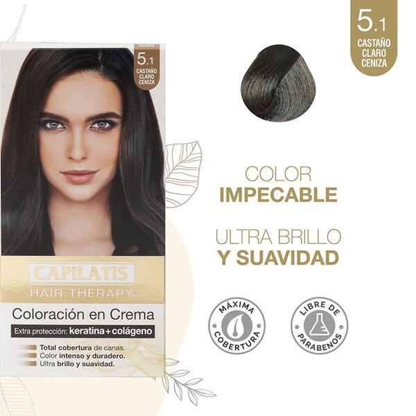 Capilatis Kit Coloración en Crema Castaño Claro Ceniza N°5.1 alt