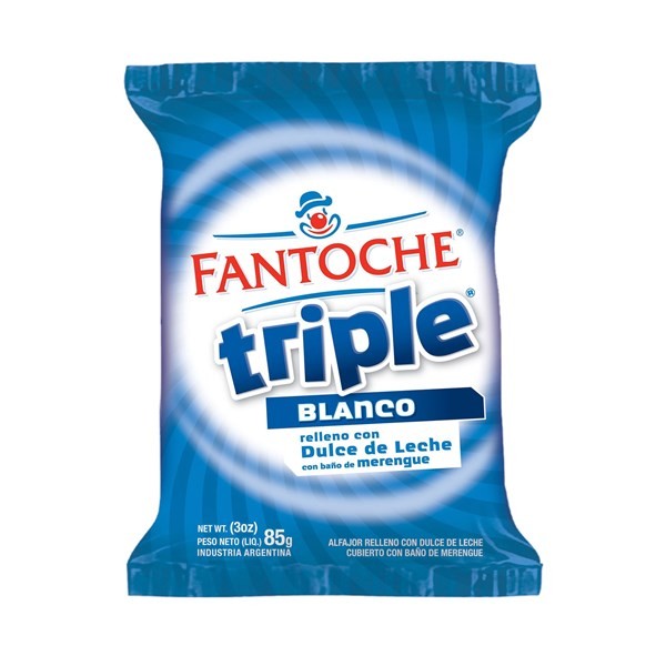Alfajor Fantoche Choco Blanco Triple 85 G. #1