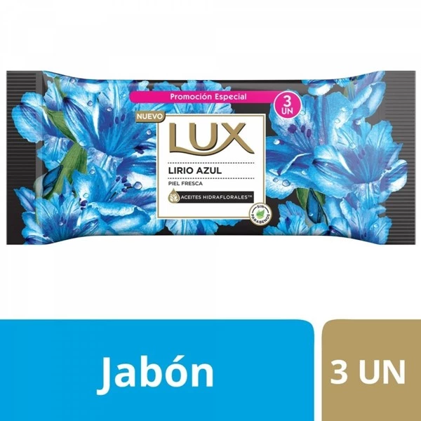 Lux Jabon Pastilla Lirio Azul 125 gr (3 Unidades)