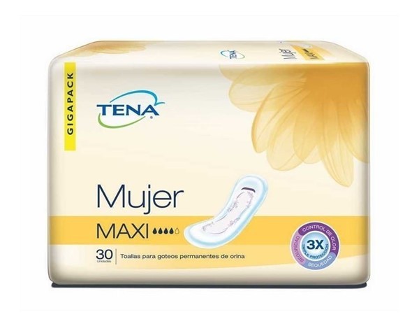 Tena Toallas Maxi Para Mujer (30 Unidades)