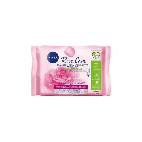 NIVEA Toallitas Desmaquillantes Rose Care | 25 Unidades #1