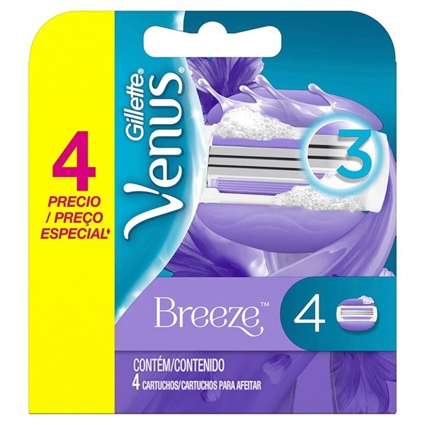 Cartuchos Para Afeitar Gillette Venus Breeze x 4 un alt