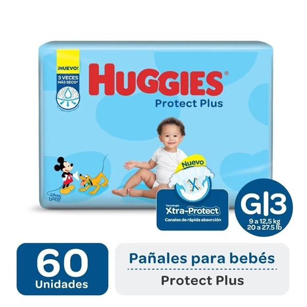 Huggies Proteccion Plus G x 60 Pañales