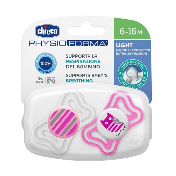 Chicco Chupete Physio Light Girl 6 a 16 meses 2 Unidades alt