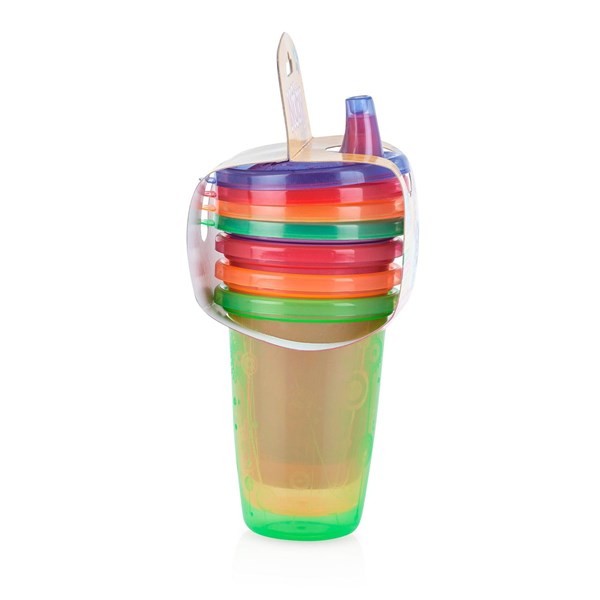Nuby Vasos Sip N´Stack Con Tapa Y Boquilla (4 Vasos + Tapas) alt