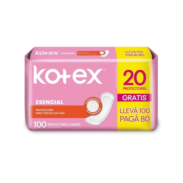 Kotex Protectores Diarios Esencial (100 Unidades)