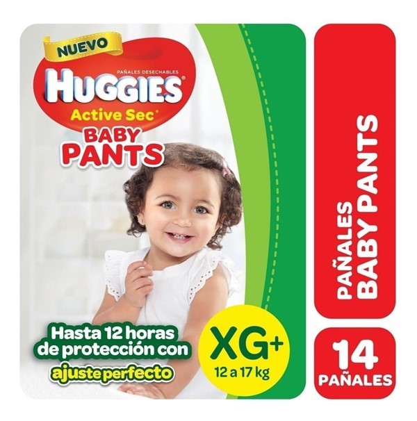 Huggies Active Sec Baby Pants Extra Grande x 14 Unidades #1