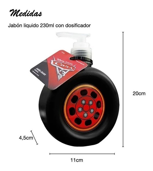 Disney Jabon Liquido Rueda Cars 230 ml alt