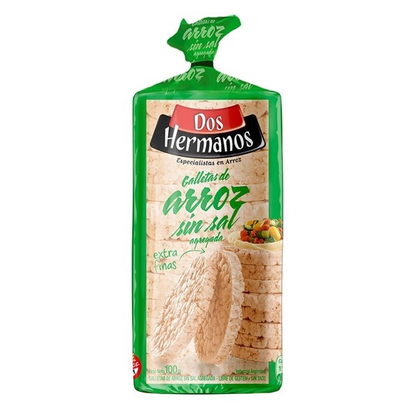 Galleta De Arroz Slim Dos Hermanos Sin Sal 100 Gr #1