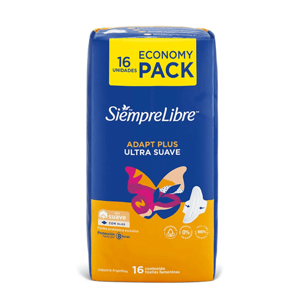 Siempre Libre Toallitas Femeninas Adapt Plus Finas Con Alas (16 Unidades) alt