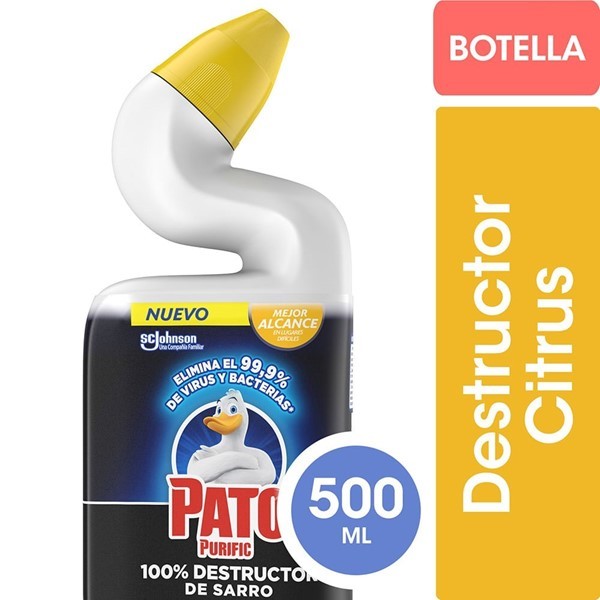 Limpiador Desinfectante Para Inodoro Pato Purific 100destructor De Sarro Citrus 500ml #1