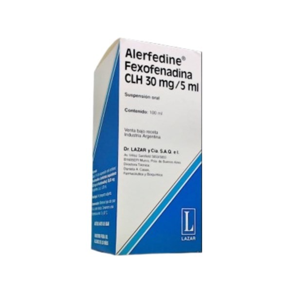 Lazar Alerfedine Fexofenadina Suspención Oral x 100 ml Tipo de Receta Opcional #1